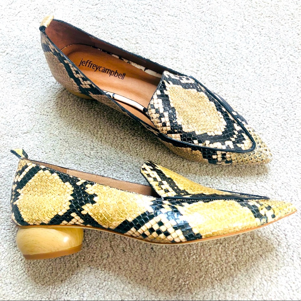 Jeffrey Campbell Viona Snakeskin Sculpted Heel